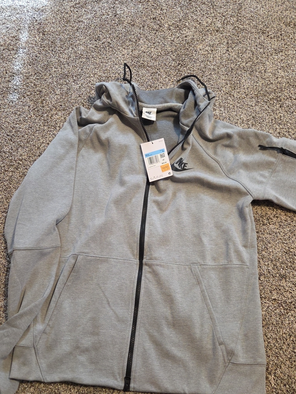 Nike Grey Full-Zip Hoodie with Hood